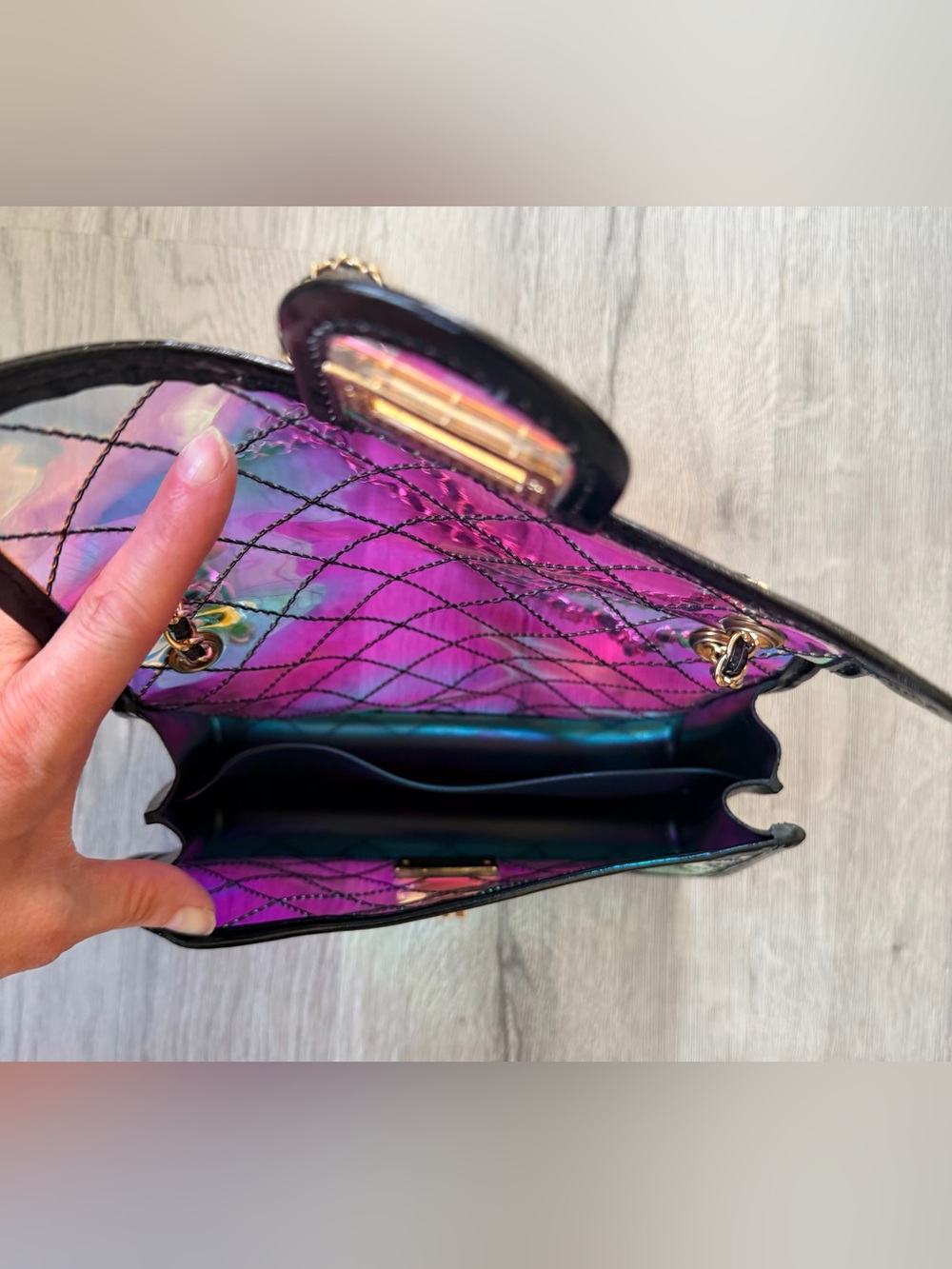 NEW in Box FULL SET Chanel Iridescent & Black Reissue Handbag w Gold Hardware - Picture 14 of 15